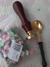 Cuchara de cera de lacre Anti-caliente mango de madera Retro cera estampado cucharas tarjetas de invitación sellos decorativos artesanía