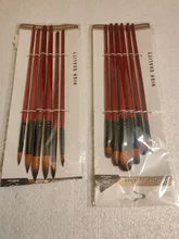 Pincel de pelo de Nylon para óleo redondo Filbert Ángel plano acrílico aprendizaje Diy acuarela pluma para artistas pintores principiantes, 6 unids/set