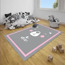 Серый розовый граница милый медведь Junle животные девушка 3d печать Нескользящая микрофибра детские украшения для детской комнаты коврик