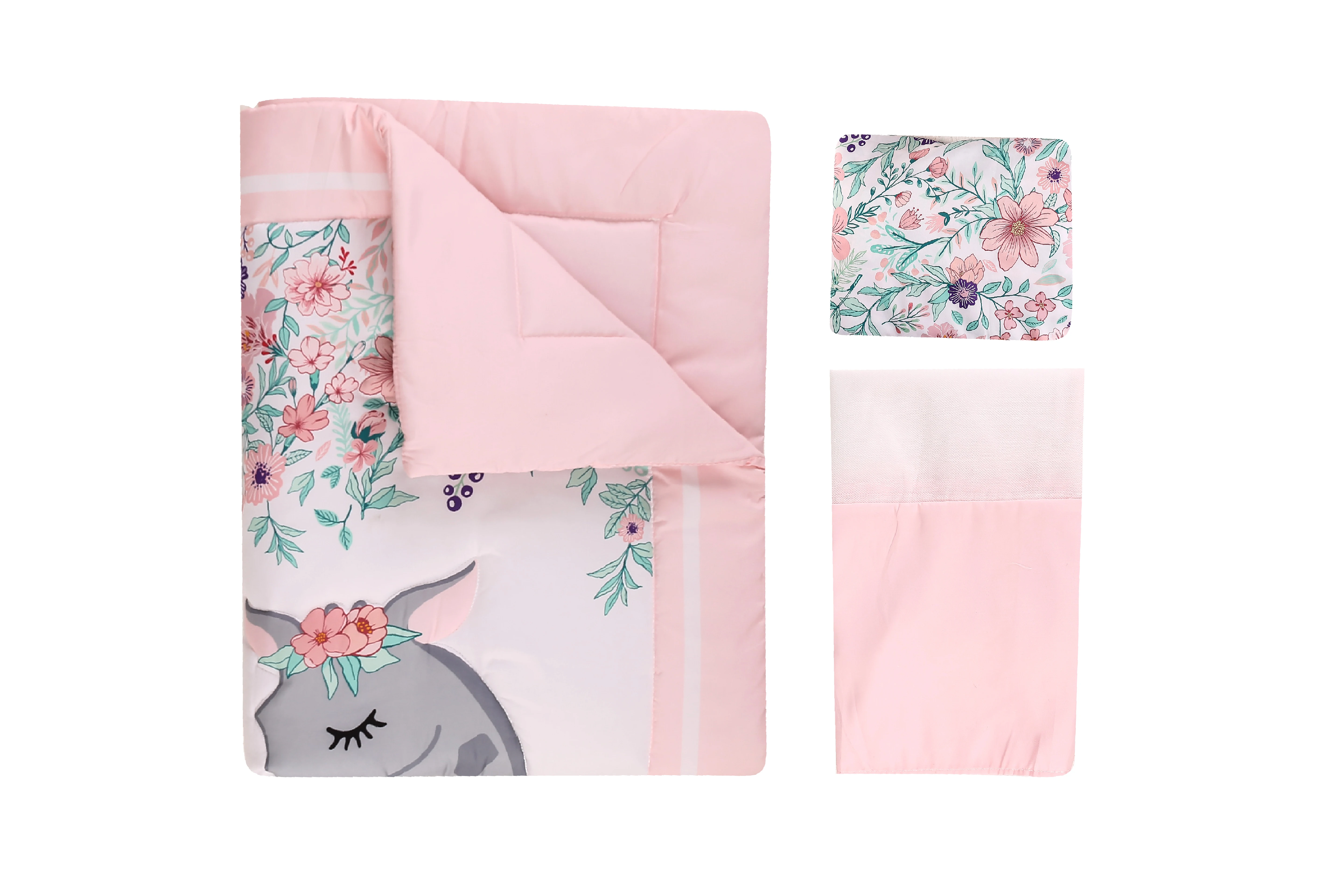 Pink Giraffe Crib Bedding Set 3