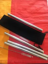 Metal Straw Drinking-Straws-Set Boba Bubble-Tea-Milkshake-Straw Reusable Large 304-Stainless-Steel