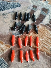 20 Pcs 28MM Black Red Soft Plastic Coated Testing Probe Mini Alligator Test Clips