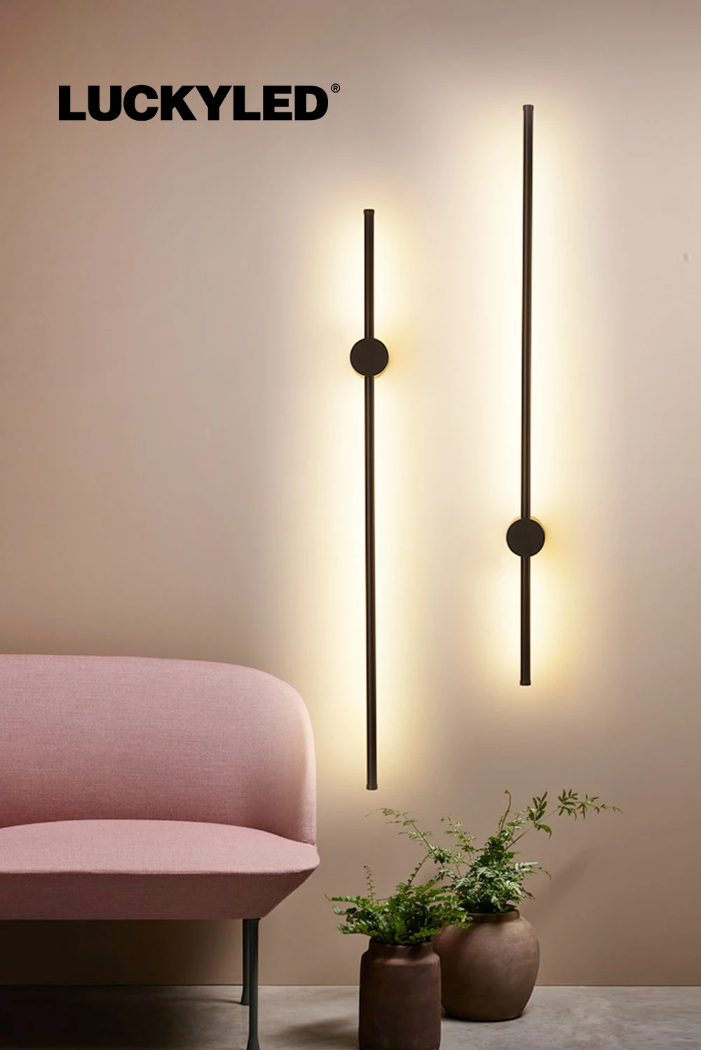 plug in wall lights LUCKYLED Modern Led Wall Lamp AC85-290V Wall Light Fixture Line Long Sconce Wall Lamp For Living Room Bedroom Indoor Lighting modern wall lights