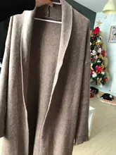 Cárdigan de punto largo y grueso para mujer, suéter de manga larga, cárdigan informal, ropa de calle, suéter de punto abierto, Invierno