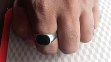 Anillo Vintage para hombre, anillos de esmalte, Punk, clásico, negro, piedras negras de imitación, anillo esmaltado