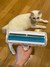 Rodillo removedor de pelo de mascotas de 2 vías, removedor de pelusas de perros y gatos de muebles, funciona con una mano