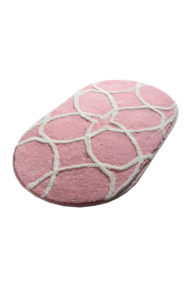 Коврик для ванной | коврик для ванной нескользящие Противоскользящие коврики Бонн Овальный розовый 60X100 см