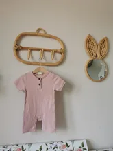 Ropa de moda para bebé, Pelele de Color sólido, ropa de algodón de manga corta con cuello redondo para recién nacidos de 0 a 24 meses