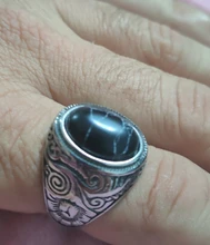 Anillos de piedra con incrustaciones de acero y titanio para hombre, joyería Retro, anillo de ópalo dominante, tres colores, venta al por mayor
