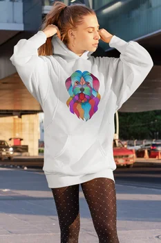 

Angemiel Wear Colorful Sweet Yorkie White Dress Sweatshirt Tunik