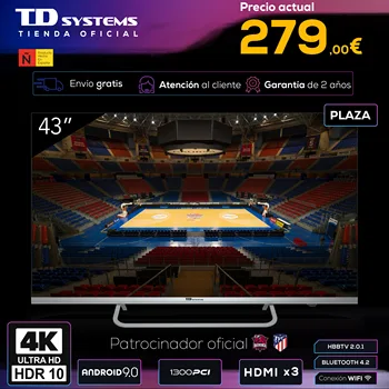 

Televisions Smart TV 43 inch TD Systems K43DLX11US. UHD 4K HDR, DVB-T2/C/S2, HbbTV [shipping from Spain, 2 year warranty]