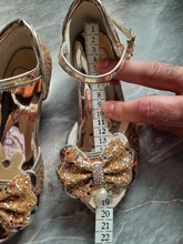 Zapatos de princesa para niñas, zapatillas con flores y brillantina para niñas pequeñas, incluye tacón alto y moño estilo mariposa, en azul, rosa y plata, talla 26-38