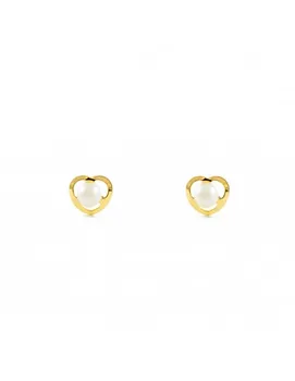

Baby earrings or Girl Heart Openwork with Pearl