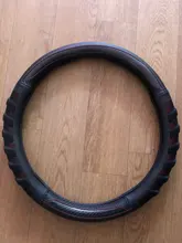 LS-funda de volante de coche, 38CM, 15 pulgadas, trenzada, estilo de coche de ruedas, universal, fibra de carbono