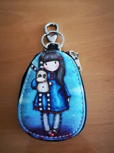 Funda de protección con patrón de dibujos animados para llaves de coche, Porta llaves, monedero