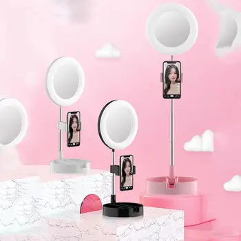 

Ring LED light desktop photo, 3 colors 10 brightness dimmable, tripod stand Selfie set, makeup, youtube, TIK Tok