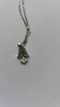 1PC turco de mal de ojo mano COLLAR COLGANTE Hamsa para mujer joyería de Color hueco clavícula cadenas de enlace