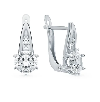 

Silver earrings with cubic zirconia sunlight sample 925