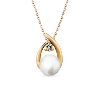 

Gold pendant with cubic zirconia and pearls sunlight sample 585
