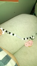 Any name Hand made black and white smart Funny beads dummy clip dummy holder pacifier