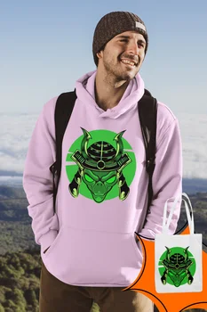 

Angemiel Wear Samurai UzaylıPembe Male Hooded Sweatshirt Bags Kombin