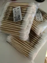 100 unids/bolsa de doble cabeza desechable de algodón de maquillaje hisopo de algodón suave brotes médicos palos de madera nariz y orejas Herramientas de limpieza Cotonete