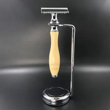 

CSB Imitation Ivory DE Safety Shaving Razor Set Metal Shaving Razor Stand/Holder