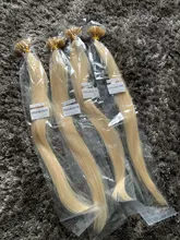Extensiones de cabello humano Remy, pelo liso de queratina con punta en U, 0,8 g/ps