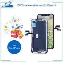 Oled-экран для iPhone X, ЖК-сенсорный экран с 3D сенсорным дигитайзером, запасной дисплей, настоящий тон, поддерживаемый для iPhone, запчасти