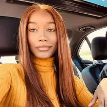 Pelucas de cabello humano con encaje frontal, cabello liso n. ° 4, 180% T, malla con división, Remy brasileño, prearrancado, marrón