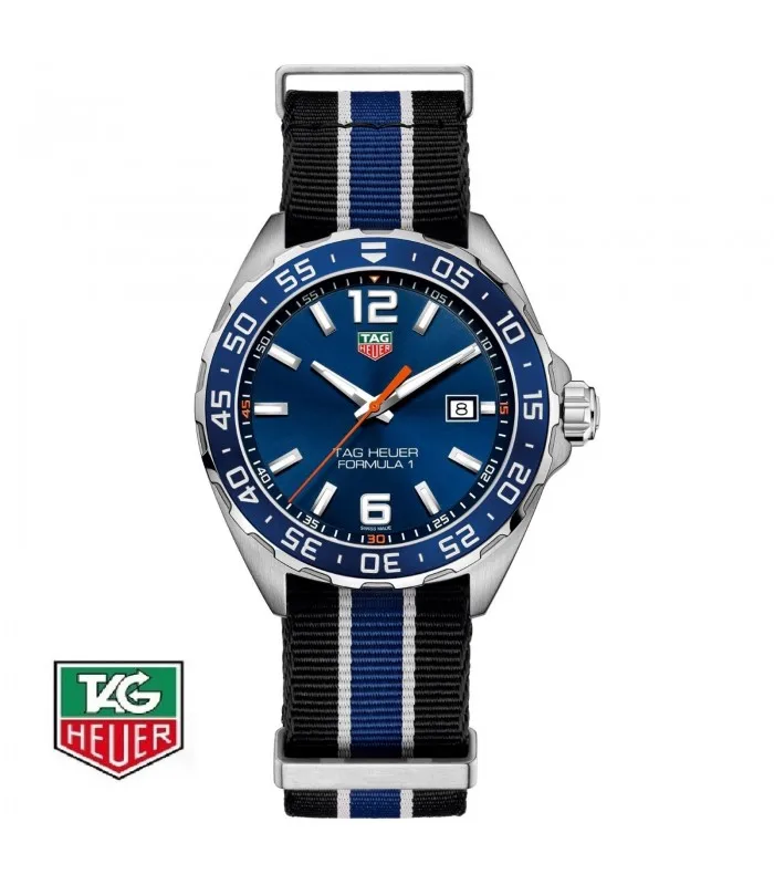TAG HEUER часы Формула 1 кварц 200 м 43 мм синий циферблат сталь WAZ1010.FC8197