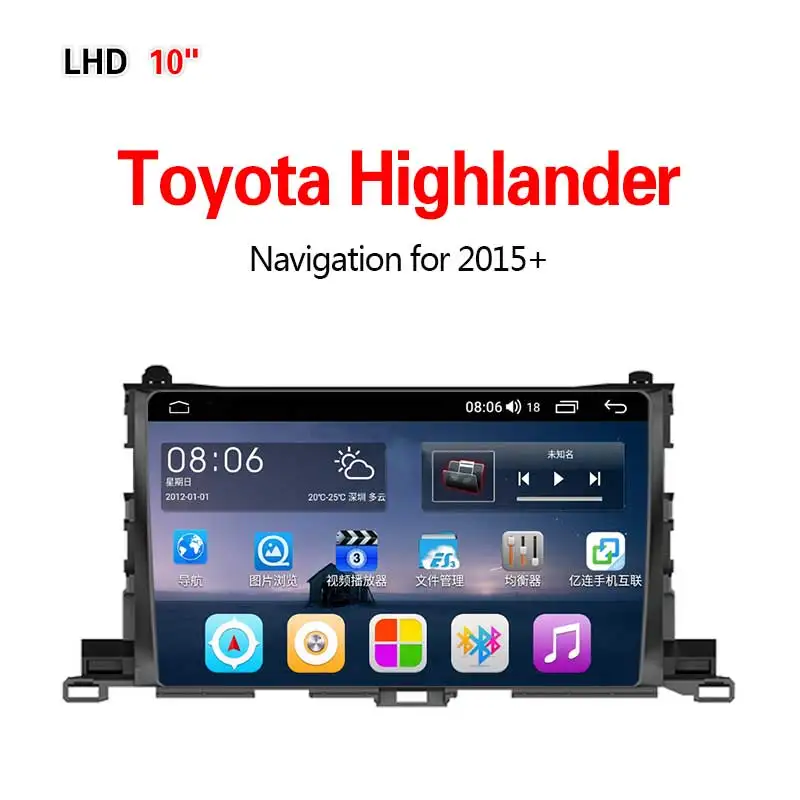 Lionet gps-навигация для автомобиля Toyota Highlander+ 10,1 дюймов LT1013Y - Размер экрана, дюймов: 4G8core64G