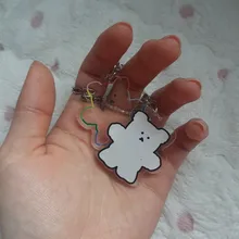 Llavero transparente de dibujos animados para niños, minillavero de PVC con forma de oso de goma, regalo para niños