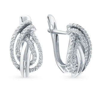 

Silver earrings with cubic zirconia sunlight sample 925