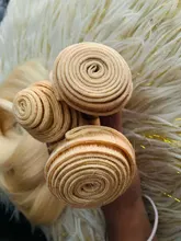Extensiones de cabello de Color rubio miel 613, paquete de extensiones de cabello brasileño de 8 - 40 pulgadas, cabello humano Remy liso, se puede comprar 1, 3 y 4 paquetes de oferta