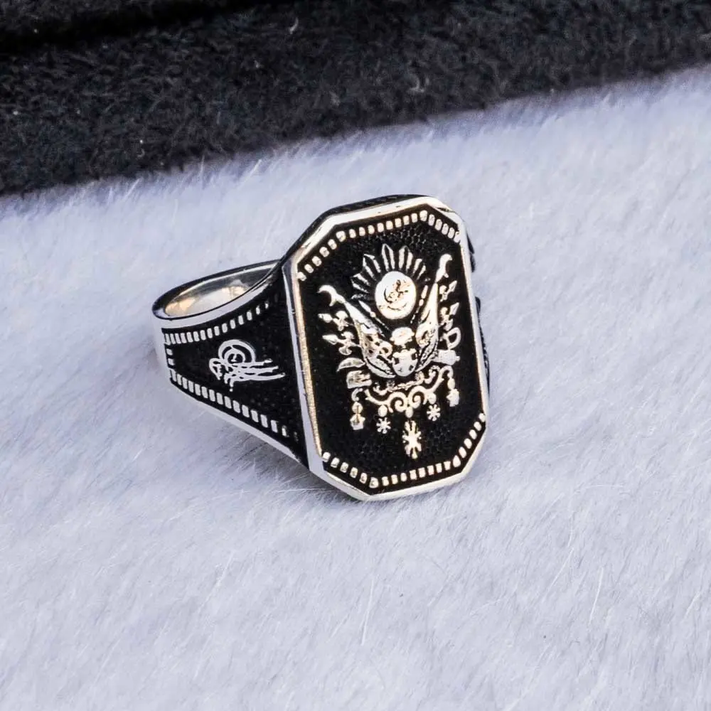 925 пробы Серебряное кольцо в османском стиле