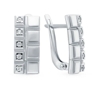 

Silver earrings with cubic zirconia sunlight sample 925