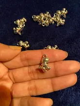 WYSIWYG-10 Uds. De colgante de dinosaurio de Color plata antigua de 12x15mm para fabricación de joyería DIY, accesorios de joyería