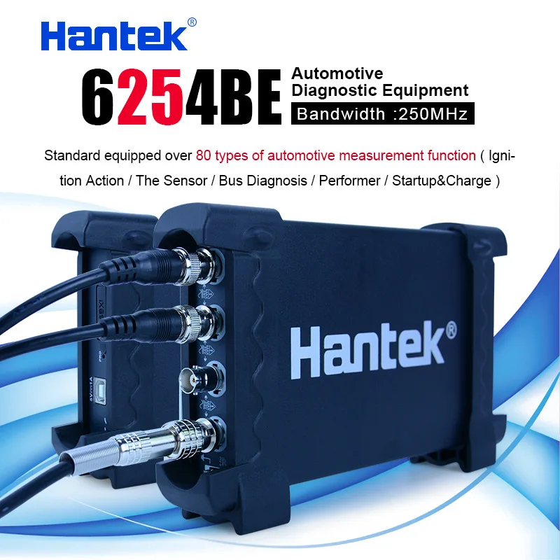 Цифровой автомобильный осциллограф Hantek 6254BE 250 МГц 4 канала 1Gsa/s USB для ПК |