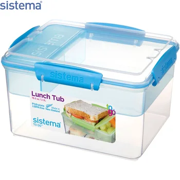 

Контейнер двухуровневый Sistema "TO-GO" с разделителями 2,3л, синий, 21665
