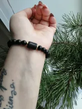 Abalorios de piedra negra para Hombre y mujer, pulsera con constelación de 12, para parejas, Moda Masculina