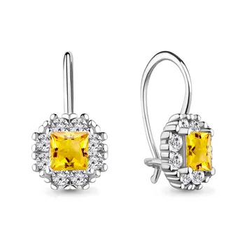 

Aquamarine baby earrings with cubic zirconia, 925 sterling silver