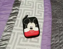 Monedero de dibujos animados de Mickey de Disney, monedero de minnie para niño y niña, bolso de almacenamiento de casco, cargador de cable de datos, caja de embrague