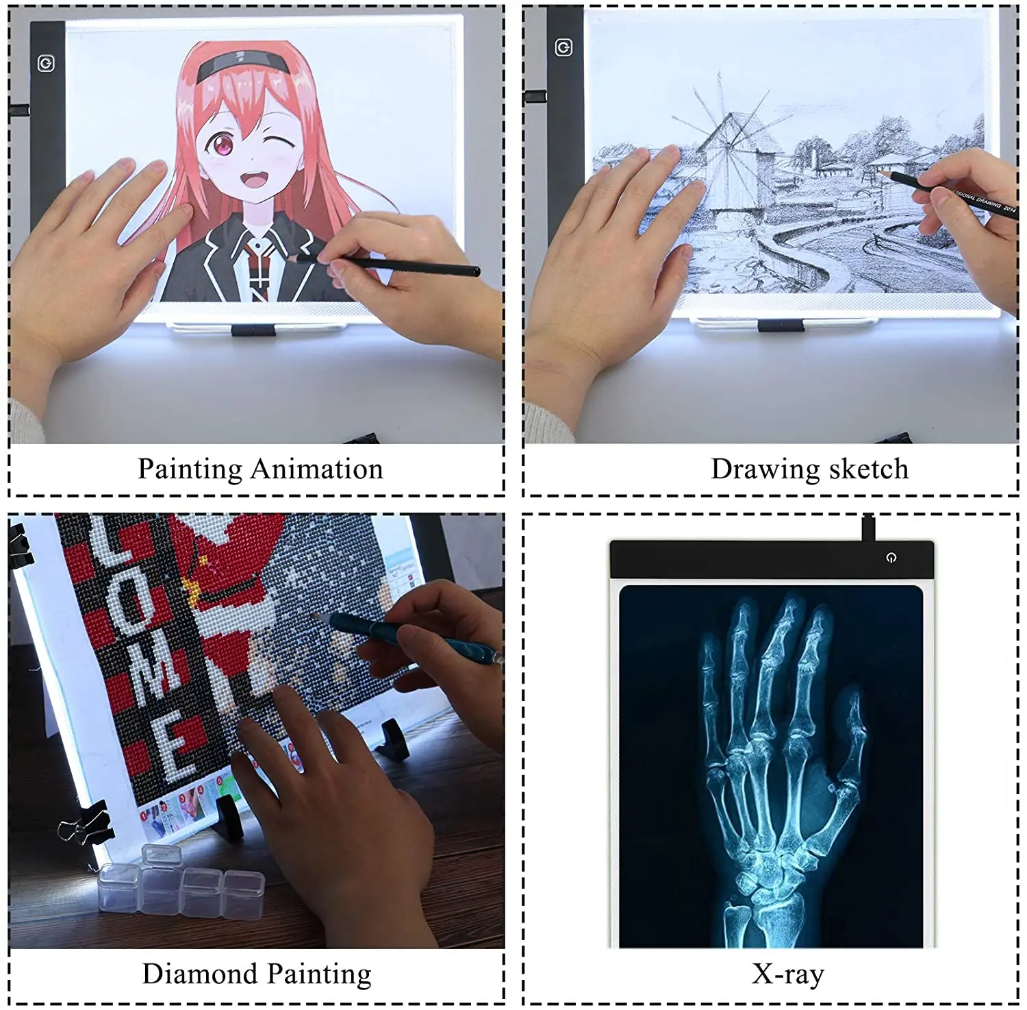 A3/A4/A5 LED Light Pad Artist Light Box Table Tracing Drawing Board Pad Diamond  Painting Embroidery Tools