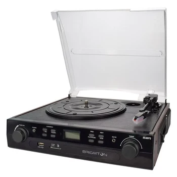 

Record Player + Cassette Recorder BRIGMTON BTC-406REC USB SD/MMC Black