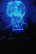 Lamp Bedroom-Decor Gift Led-Night-Light Acrylic Academia Face-Design Anime Shoto Todoroki