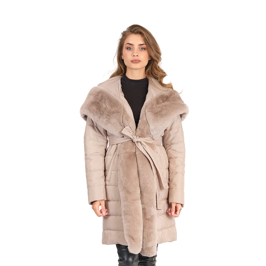 モール通販安い Modaqueenストアレディースラグ レックスウサギファーダウンジャケットファブリックコート 日本公式の通販 Signature Johaness Com