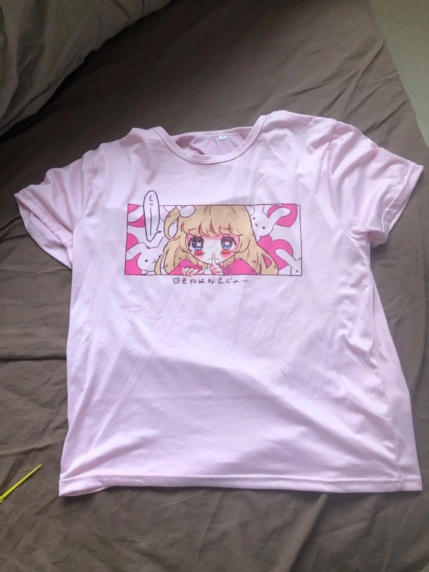 Cute anime print Harajuku T-shirt photo review