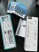 Cepillo de dientes eléctrico Seago Sonic SG-551 con reemplazo de cabezales de cepillo 4 modos de limpieza una operación clave sónico vibración cepillo resistente al agua