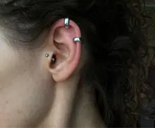 Circonio coreano oído brazalete Set pendientes para niñas 3-14k oro lindo cartílago Clip en pendientes No perforado mujeres Punk joyería